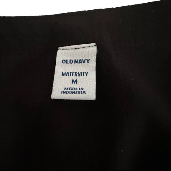 Old Navy Maternity Black V-Neck 3/4 Sleeve Tie Waist Blouse Top Size Medium NEW - Picture 2 of 12